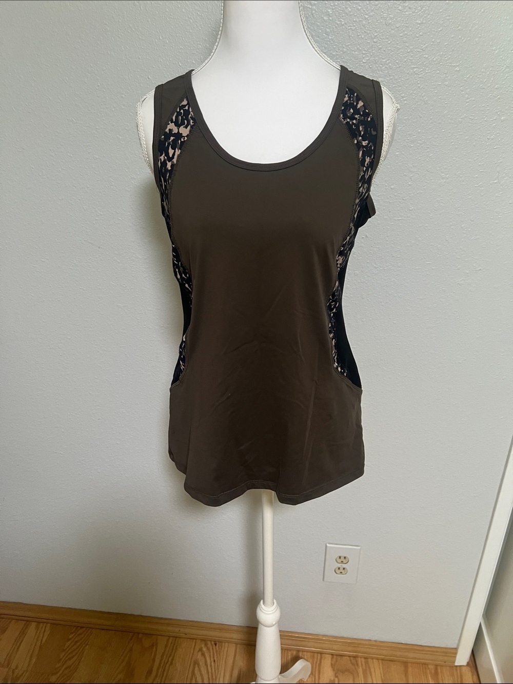 Kerrits Chocolate Brown Performance Tank with Contrast Trim